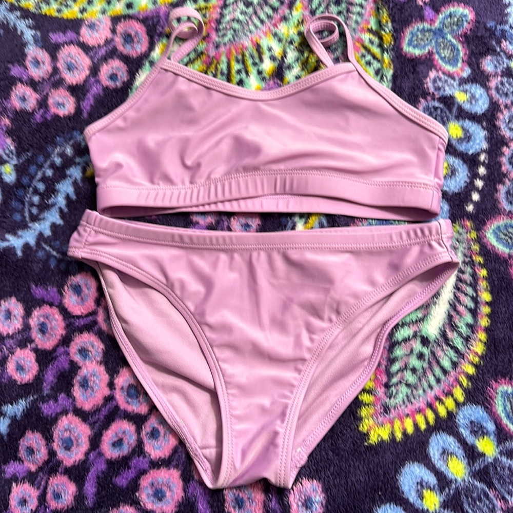 Purple two piece swimsuit